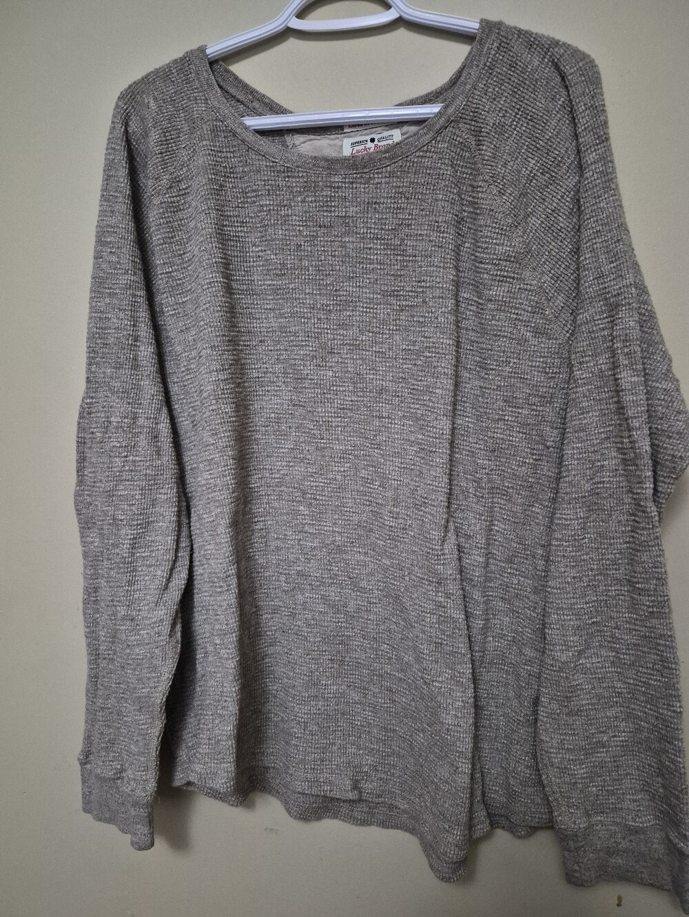 Lucky Brand Xxl Lightweight Cozy Crewneck Sweater - Taupe Gray